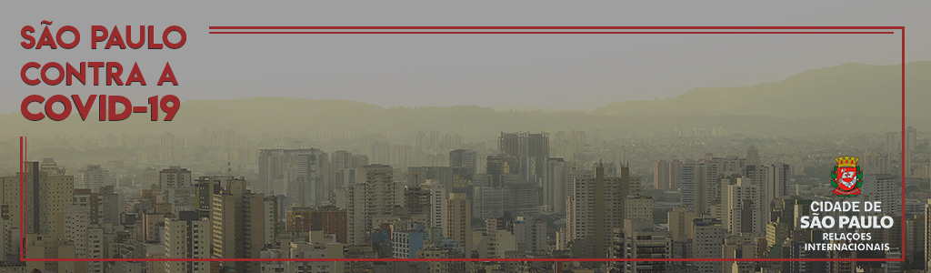 Arte com uma foto da cidade de são paulo escrito 